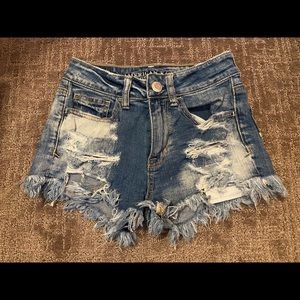 American Eagle distressed jean shorts